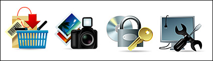 Shopping, photos, log, maintenance and other vector icon material